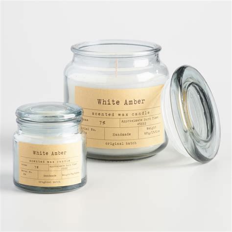 White Amber Apothecary Jar Candle Candle Jars