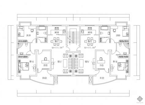 板式多层一梯两户户型图109109 建筑户型图 筑龙建筑设计论坛