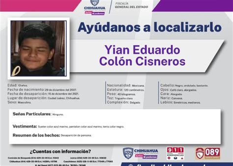 Solicita FGE colaboración de la ciudadanía para localizar a Yian