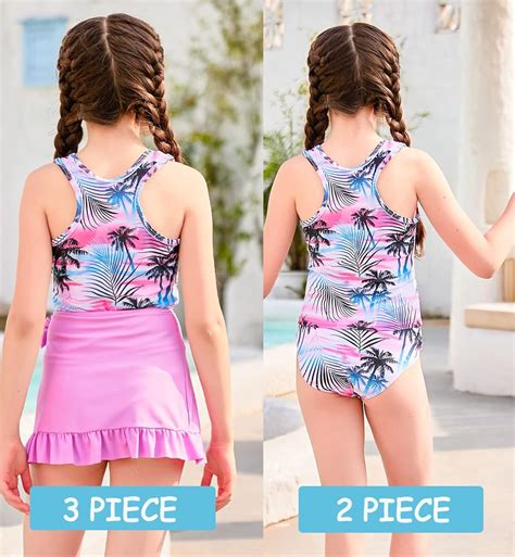 Buy Girls Swimsuits Piece Tankini Bathing Suit Set Cute Bikini Swimwear With Cover Ups Beach