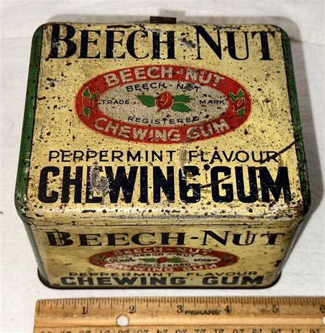 Antique Beech Nut Chewing Gum Country Store Tin Litho Display Candy Can Unusual Ebay