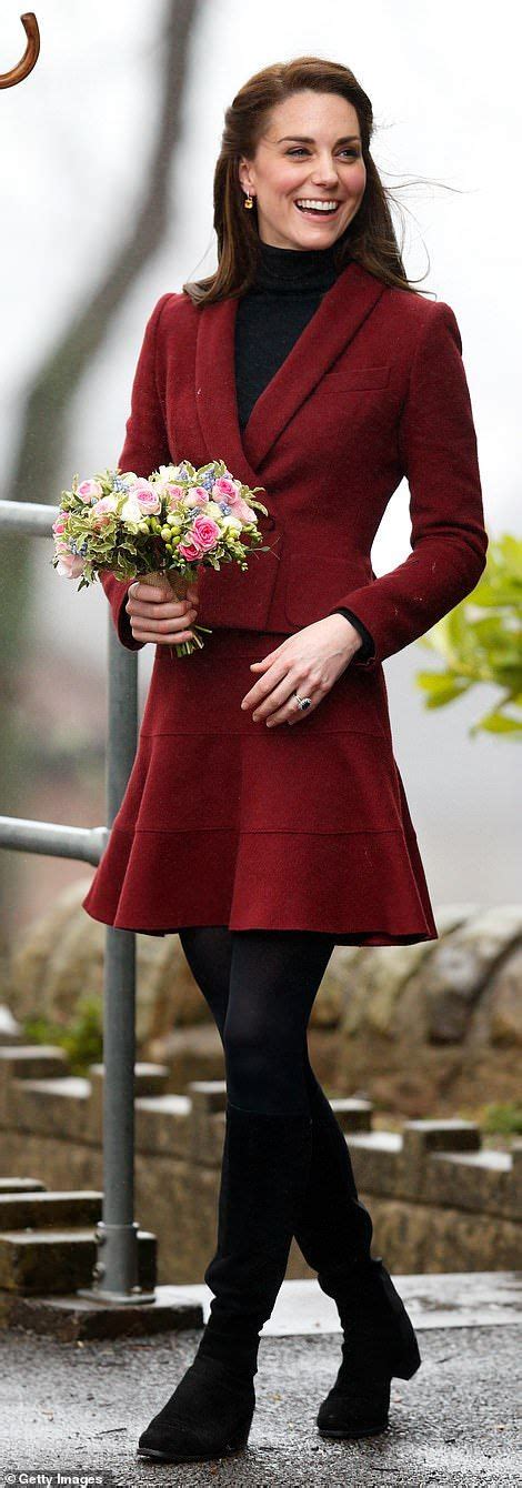 Kate Steps Out In A Recycled Burgundy Skirt Suit To Visit Ucl Kate