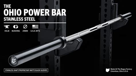 Rogue Lb Ohio Power Bar Stainless Black Rogue Fitness Canada