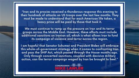 Congressman Lawler Releases Statement Regarding Us Airstrikes In Iraq