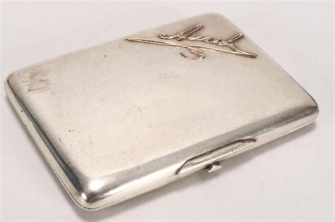 Russian Silver Cigarette Case With Gilt Monogram Moscow 84 Smoking