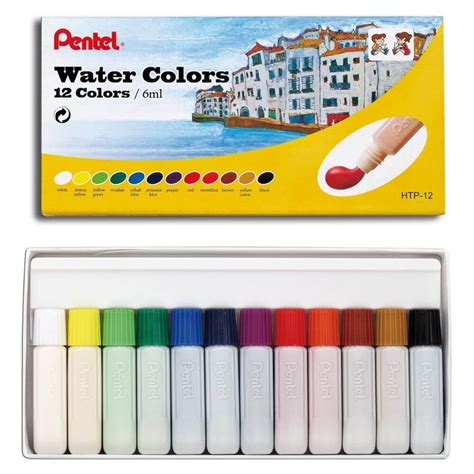 Aquarela 6ml Pentel Arts Water Colours Conjunto 12 Cores