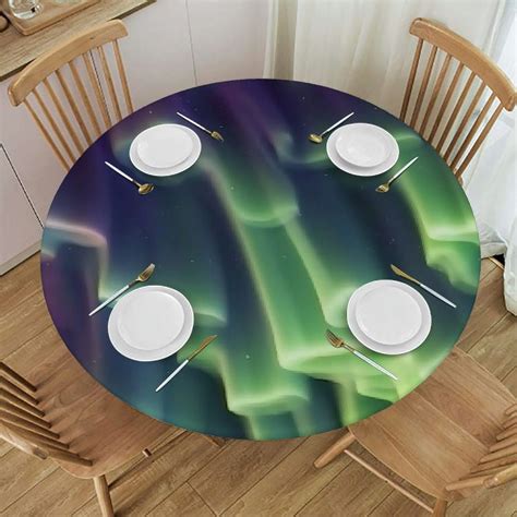 CANFLASHION Gorgeous Aurora Table Cloth, Circular Wiping Table Cover, Fashionable and Elegant ...