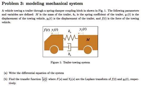 Solved Problem Modeling Mechanical System A Vehicle Towing A