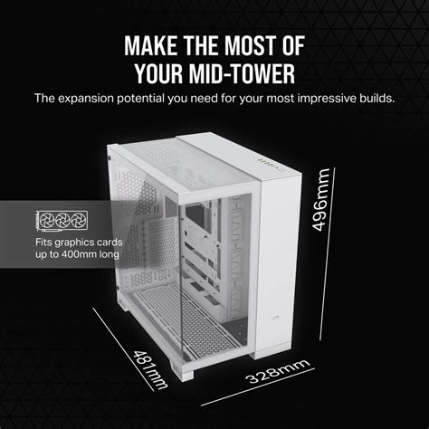 Corsair 6500x Mid Tower Dual Chamber White Pc Case Cc 9011258 Ww Ca