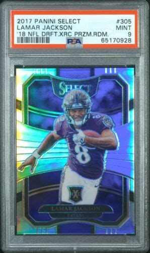 Panini Select Lamar Jackson Silver Prizm Xrc Rookie Rc Psa