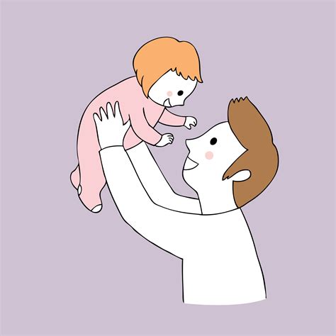 Cartoon Cute Father And Daughter Vector 622623 Vector Art At Vecteezy