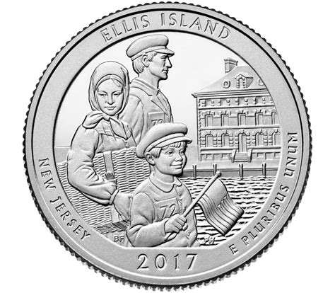 Монета 25 центов Остров Эллис. Национальные парки. США D 2017 UNC ...