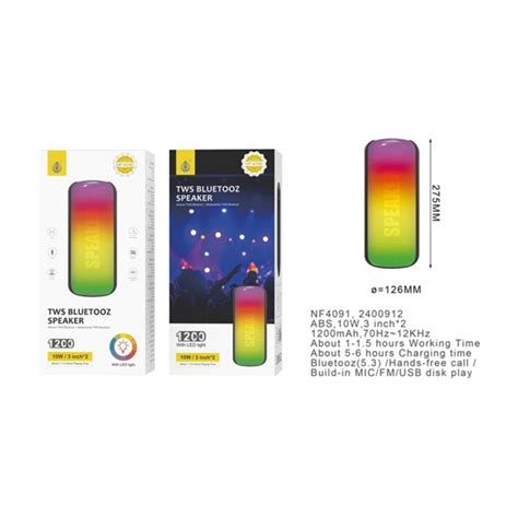 NF4091 BTS Speaker with LED Light, Version 5.2, 10W, 1200mAh, Support ...