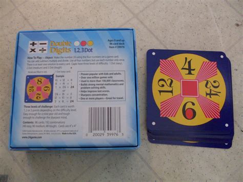 24 Game Double Digits 123 Dot Math Card Game