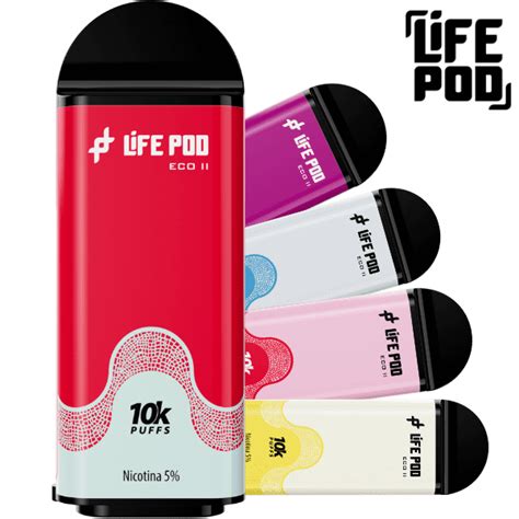 Pod Descartável Life Pod Eco Ii 10000 Puffs Kit Bateria Refil Tabakka