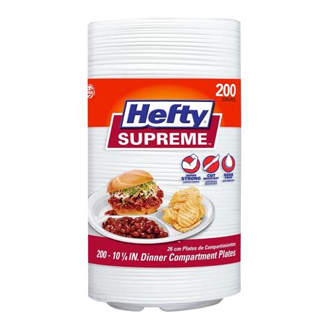 Hefty Supreme 3 Compartment Foam Plates 10 14 200 Ct Shelhealth