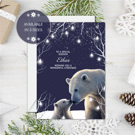 Handmade Christmas Card Polar Bears Handmade Cards Pink And Posh