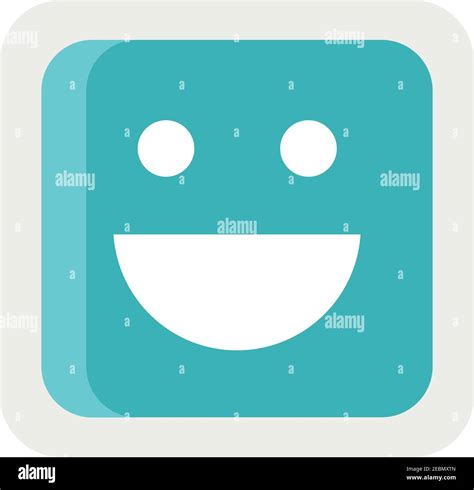 blue emoji square happy face Stock Vector Image & Art - Alamy