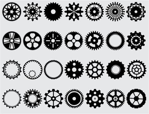 Premium Vector Set Of Gear Icons Black Vector