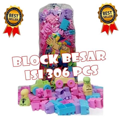 Jual MAINAN BANGUNAN BALOK SUSUN BESAR MR BLOCK 306 Pcs EDUKASI BRICK