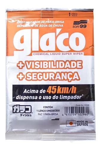 Lenço Cristalizador Para brisa Glaco Wipe On Soft99 MercadoLivre