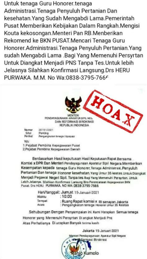 Hati Hati Surat Palsu Menpan RB Soal Pengangkatan PNS Kembali Beredar