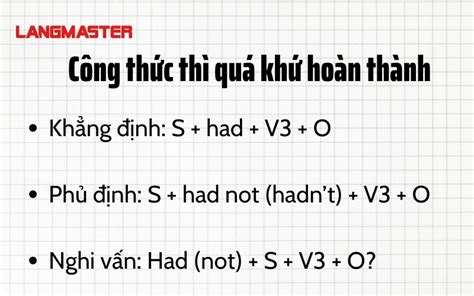 THÌ QUÁ KHỨ HOÀN THÀNH PAST PERFECT CẤU TRÚC CÁCH DÙNG VÀ BÀI TẬP