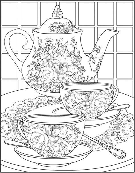 Раскраска чайный сервиз для детей - 70 фото