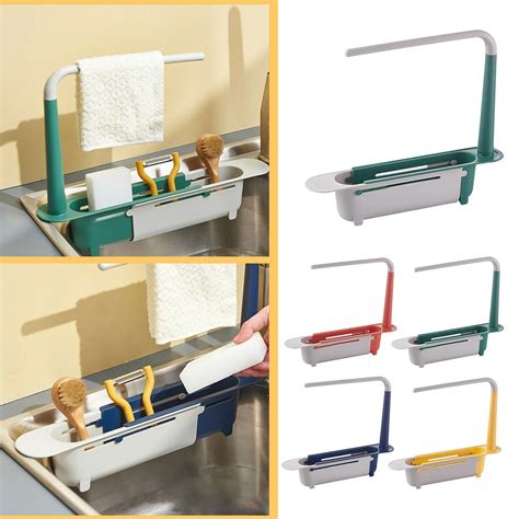 Telescopic Sink Shelf Kitchen Sinks Organizer Soap Sponge Holder Sink