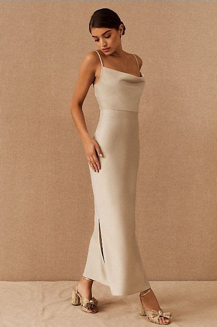 Bhldn Cali Satin Cowl Neck Midi Slip Dress Artofit