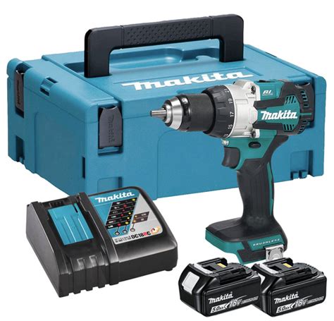 Makita Dhp Rtj V Li Ion Kull S Slag Bore Skrue Komplet Kit