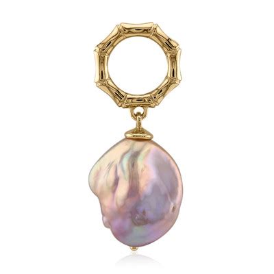 Baroque Ming Pearl Gold Plated Silver Pendant