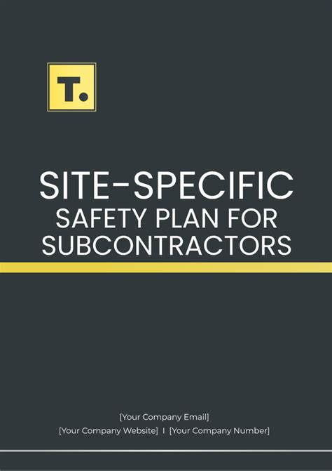 Free Site Specific Safety Plan For Subcontractors Template Edit