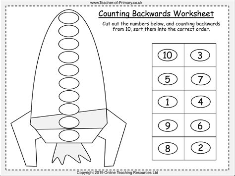 Counting Backwards - Worksheet | Maths Year 1