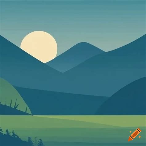 Minimalist Illustration Of A Landscape