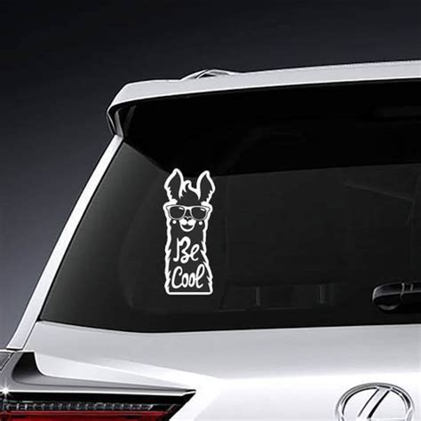 Be Cool Llama Car Decal Window Sticker Bumper Sticker Etsy