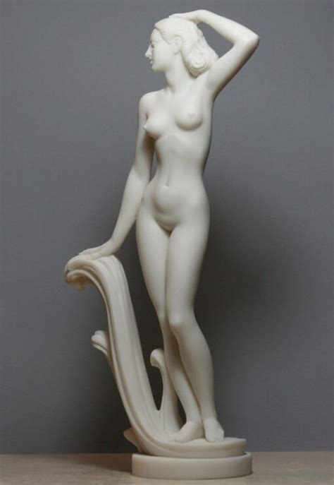 Goddess Aphrodite Venus Nude Naked Female Figure Cast Marble Statue