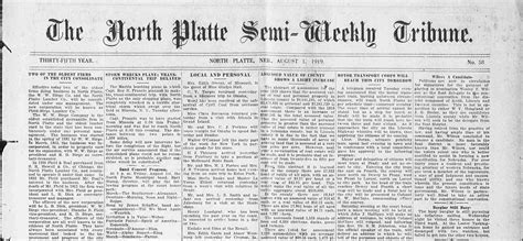 North Platte Hot Sheets: 1860-1922