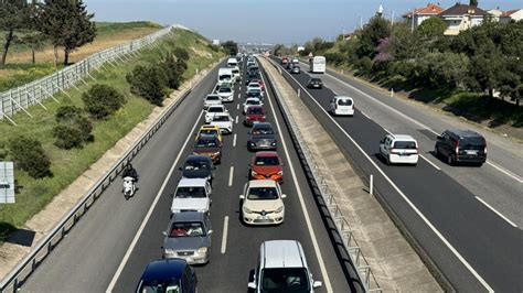 Tekirdağ İstanbul yolunda trafik yoğunluğu KRT TV