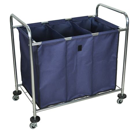 Laundry Cart on Wheels with 3 Sections – Janitorial Equipment Supply