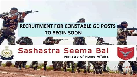 Ssb Gd Constable Recruitment Vacancies To Be Filled For Ct Posts