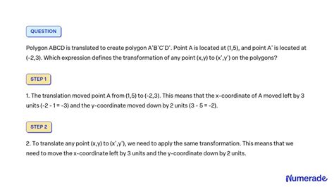 Solved Polygon Abcd Is Translated To Create Polygon A B C D Point A