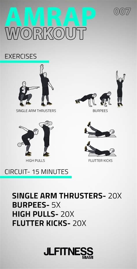 Amrap Workout 4 Exercises Complete As Many Rounds As Possible In 15