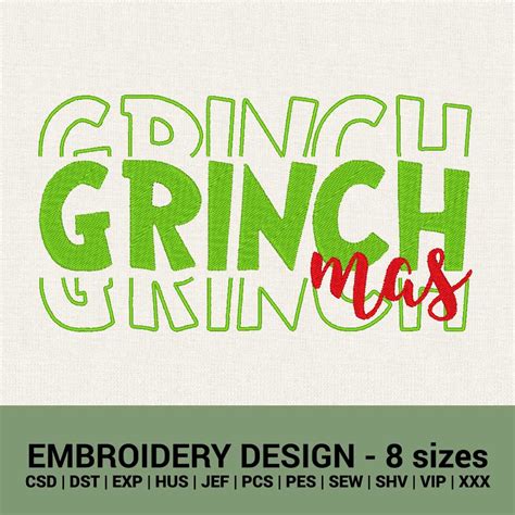 Grinchmas Grinch Christmas Machine Embroidery Designs Files