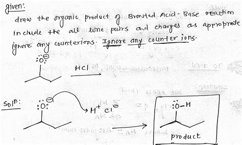 Solved Draw The Organic Product Of The Bronsted Acid Base Reaction