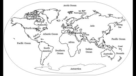 Blank Map Of The World Continents And Oceans