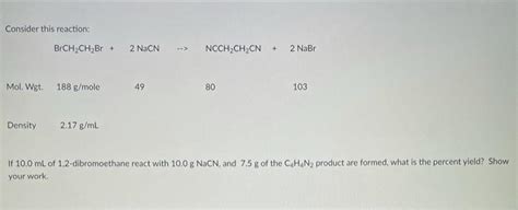 Solved Consider This Reaction Brch Ch Br Nacn Chegg