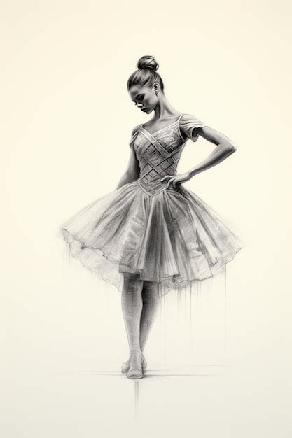 Premium AI Image | ballet dancer drawing with pencil