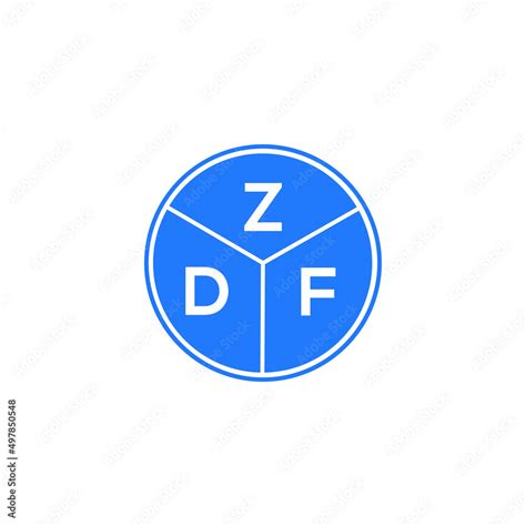 ZDF letter logo design on white background. ZDF creative circle letter ...