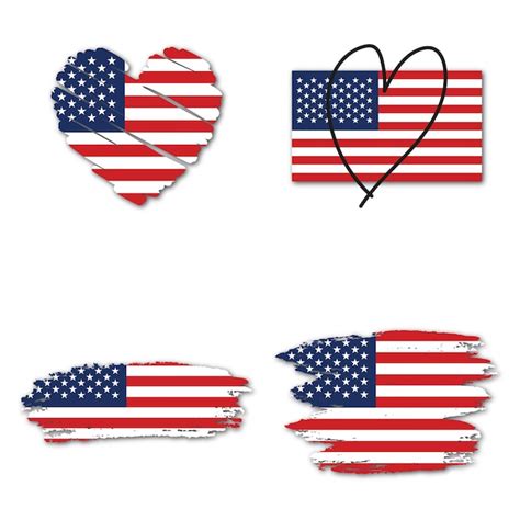 Premium Vector Elements Collection Flag Of Usa Design Template Heart